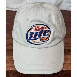 MILLER LITE BEER LOGO GRAPHIC KHAKI HAT/CAP STRAPBACK